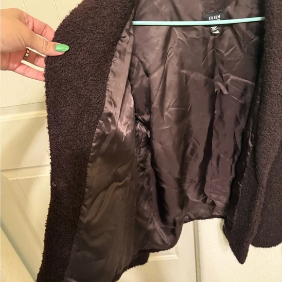 Eileen Fisher Dark Brown Teddy Jacket - Picture 5 of 10